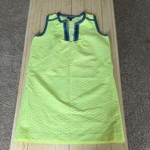 J. Crew Neon Yellow and Navy shift dress